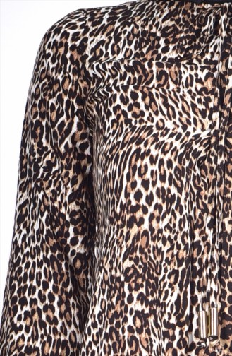 Pile Detaylı Elbise 4091-02 Kahverengi