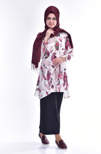 Decorated Blouse 5009A-01 Maroon 5009A-01