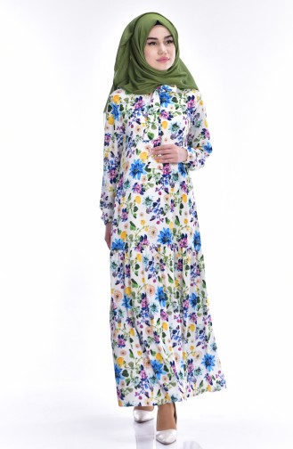 Ecru Hijab Dress 0094-01