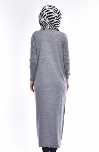 Knitwear Long Tunic with Pearls 7317-02 Grey 7317-02