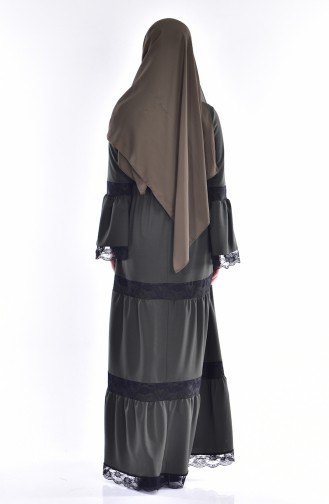 Khaki Hijab Dress 4176-01