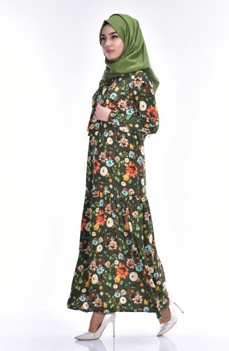 Khaki Hijab Dress 0094-04