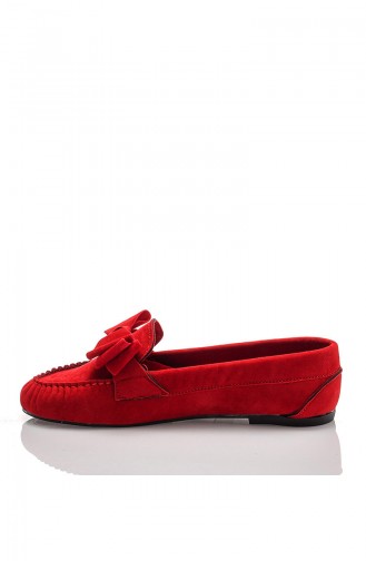 Red Woman Flat Shoe 601-2