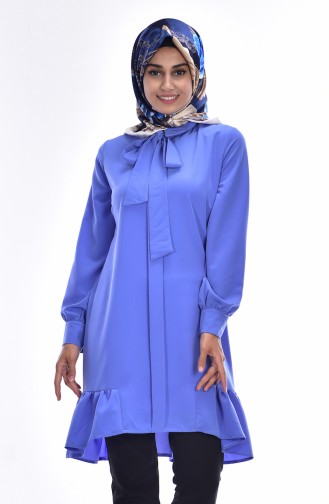 Asimetric Ruched Tunic 4010-04 Blue 4010-04