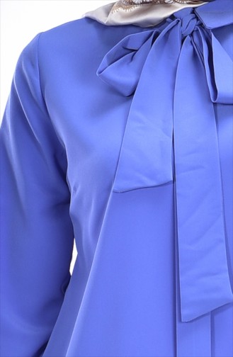 Asimetric Ruched Tunic 4010-04 Blue 4010-04