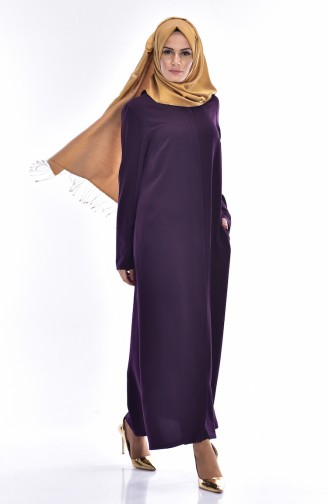 Abaya a Fermeture 0079-01 Poupre 0079-01