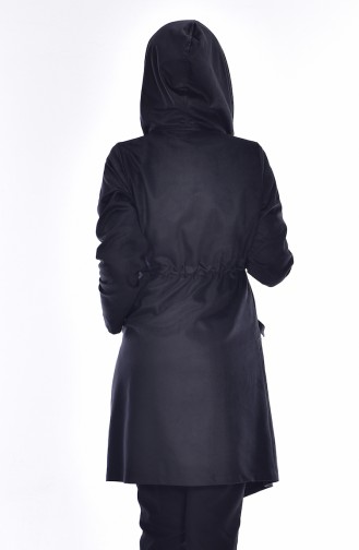 Kapüşonlu Ceket 6350-01 Siyah
