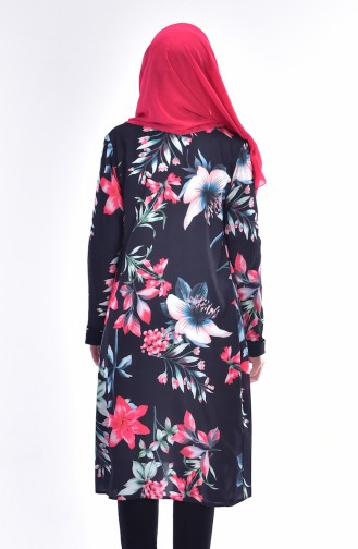 Desenli Hırka 5650-01 Siyah