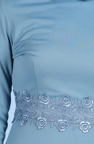 Light Blue Hijab Dress 6060-10