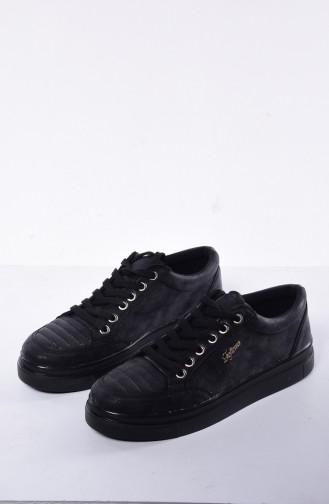 Women`s Sports Shoes 50057-03 Suede Black 50057-03