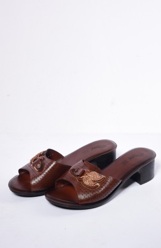 Slippers with Heels 50097-02 Tobacco 50097-02