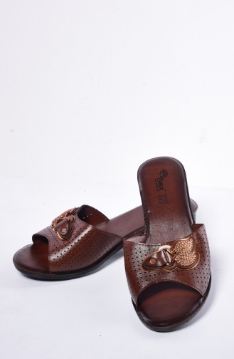 Slippers with Heels 50097-02 Tobacco 50097-02