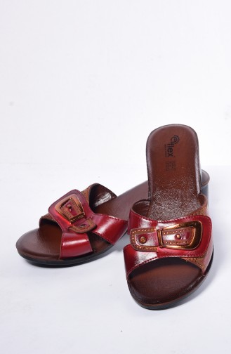 Slippers with Heels 50098-01 Claret Red 50098-01