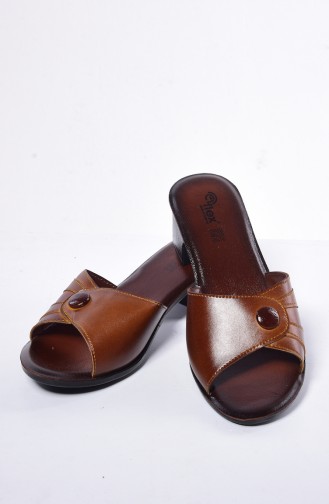 Topuklu Terlik 50100-01 Taba