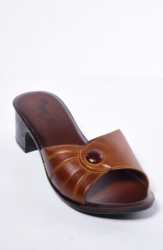 Slippers with Heels 50100-01 Tobacco 50100-01