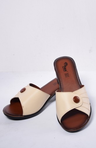 Slippers with Heels 50100-03 Beige 50100-03