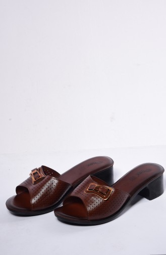 Slippers with Heels 50103-01 Tobacco 50103-01