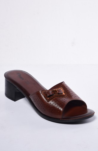 Slippers with Heels 50103-01 Tobacco 50103-01