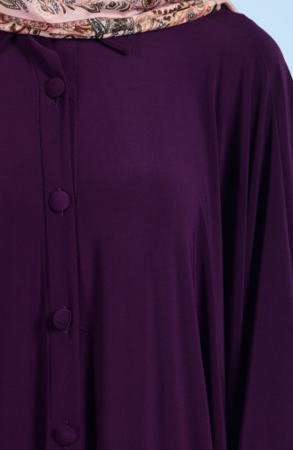 Buttoned Bat Sleeve Abaya 17231-03 Purple 17231-03