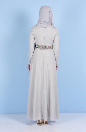 Gray Hijab Dress 6068-08