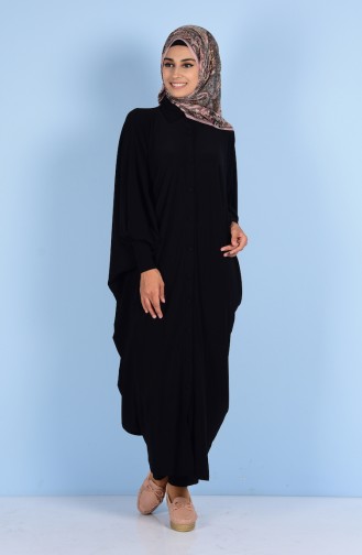 Bat Abaya with Zipper 17471-09 Navy Blue 17231-01