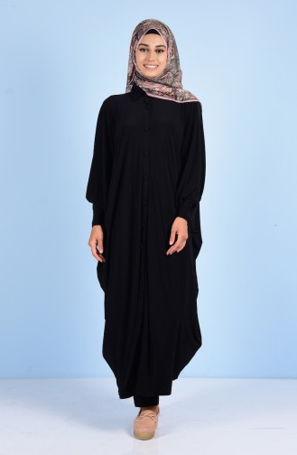 Bat Abaya with Zipper 17471-09 Navy Blue 17231-01