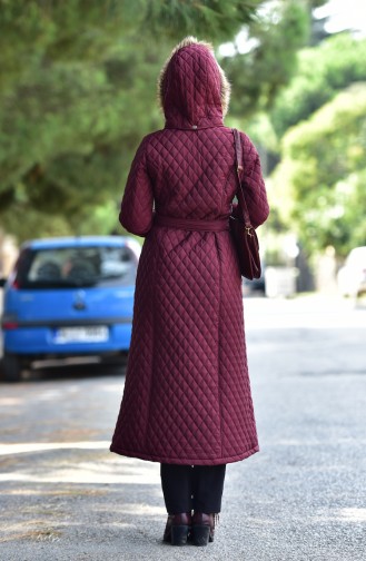 Hijab Mantel mit Kapuzen 5042-07 Weinrot 5042-07