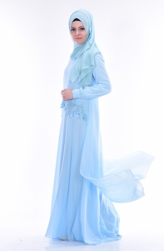 Blue Hijab Evening Dress 52618-04