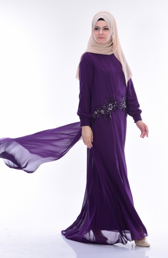 Purple Hijab Evening Dress 52618-05