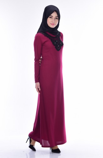 Plum Hijab Dress 2163-04
