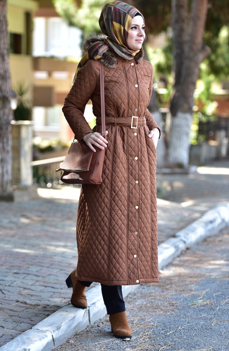 Kapüşonlu Kaban 5042-04 Taba