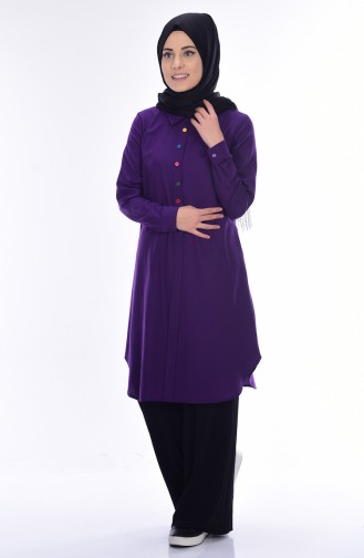 Buttoned Tunic 1420-12 Dark Purple 1420-12