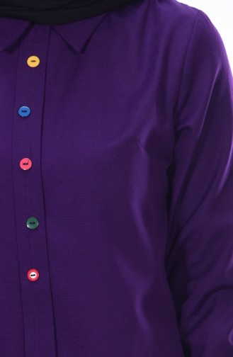 Buttoned Tunic 1420-12 Dark Purple 1420-12