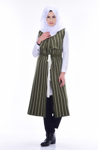 Khaki Gilet 3165-01