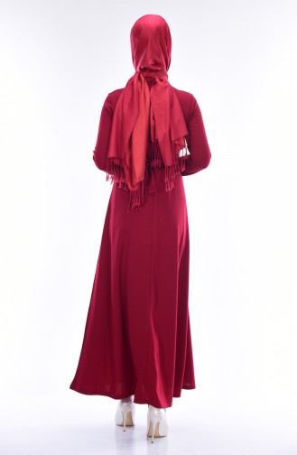 فستان أحمر كلاريت 4637-06