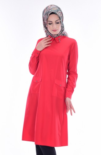 Tunic with Pockets 0116-04 Red 0116-04