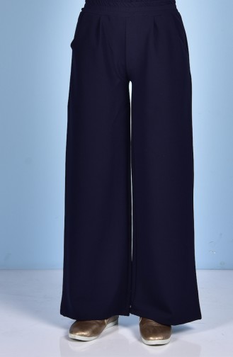 Pantalon Large avec Poches 5095-06 Bleu Marine 5095-06