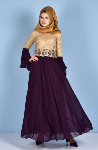 Scaly Chiffon Evening Dress 7751-04 Purple 7751-04