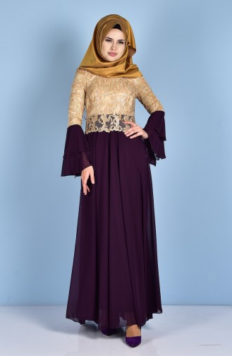 Lila Hijab-Abendkleider 7751-04