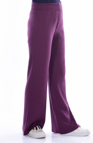 Knitwear Wide Leg Trousers 3988-01 Purple 3988-01