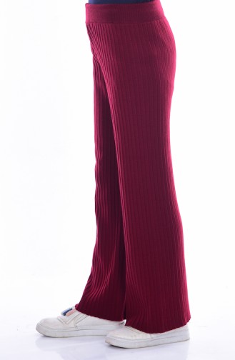 iLMEK Knitwear Wide Leg Pants 3988-02 Claret Red 3988-02