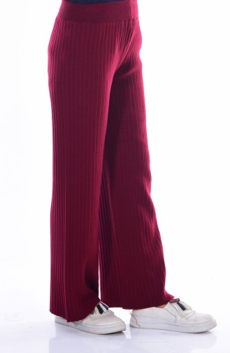 iLMEK Knitwear Wide Leg Pants 3988-02 Claret Red 3988-02