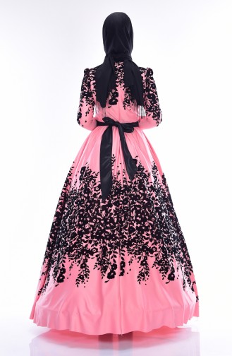 Pul Payetli Abiye Elbise 1098-06 Pembe
