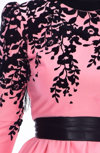 Pul Payetli Abiye Elbise 1098-06 Pembe