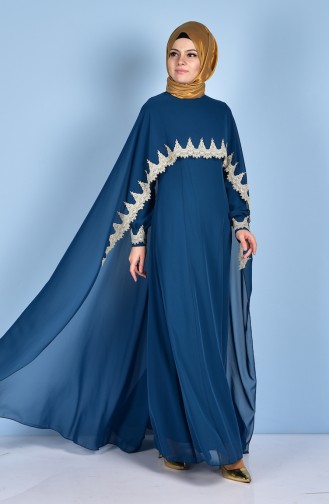 Petrol Hijab Dress 52597-10