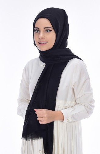 Net Detailed Shawl 19033-01 Black 01