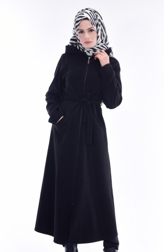 معطف طويل أسود 1009-01