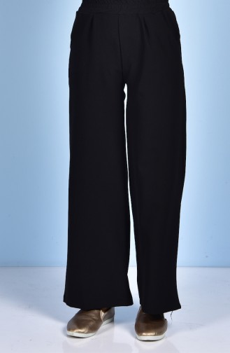 Pantalon Large avec Poches 5095-01 Noir 5095-01