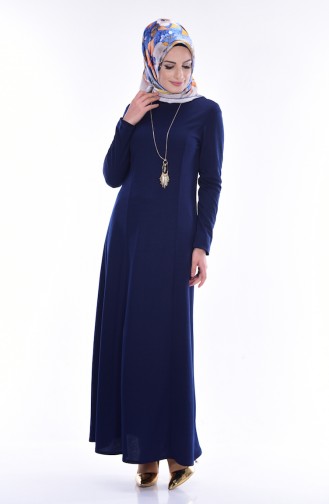 Dress with Necklace 8634-04 Navy Blue 8634-04
