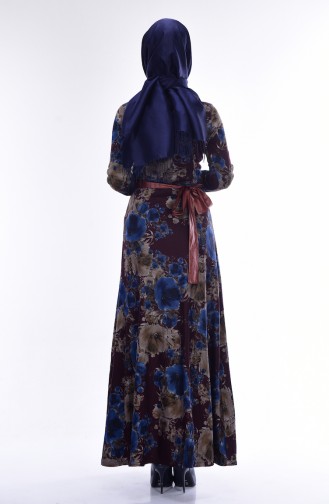 Dress with Belt 7453-03 Saxon Blue 7453-03